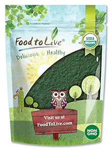 Yiyecek to Live Organic Spirulina Toz, 4 Ounces – Non-GMO, Kosher, Raw Blue-Green Algae, Vegan Superfood, Bulk, Non-Irradiated, Pure Vegan Green protein, Rich in Vitamins & Minerals, Great for Drinks