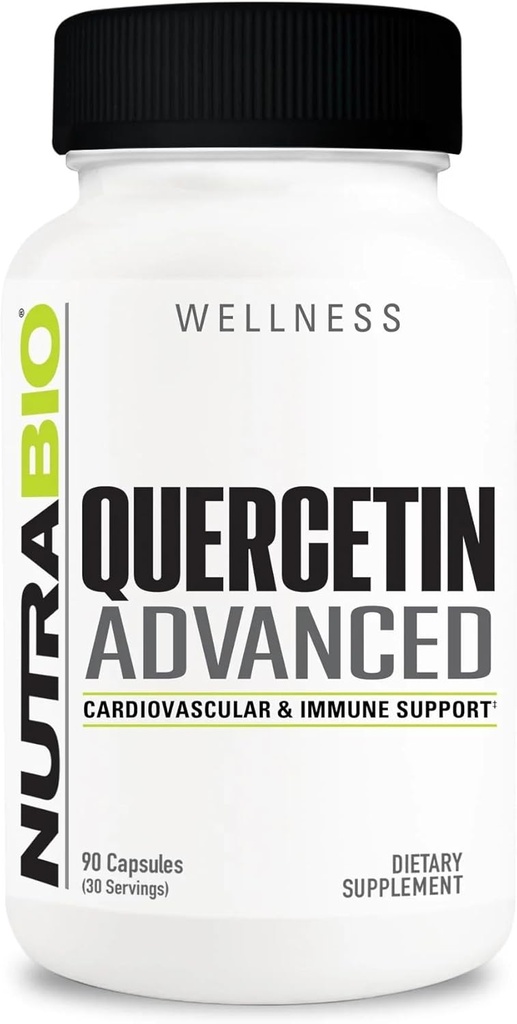 NutraBio Quercetin Gelişmiş Vitamin C ve Bromelain - Potent Antioksi - 90 Capsules