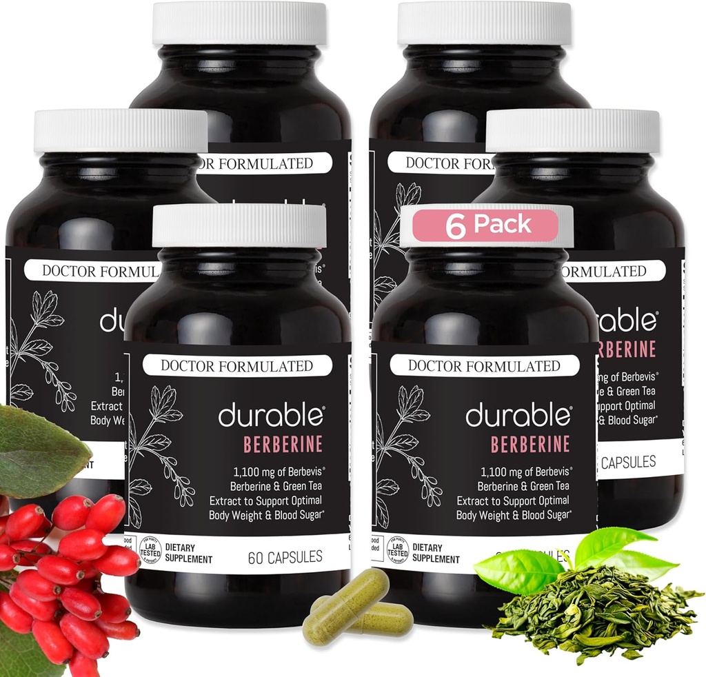 Dayanıklı Berberine - 1,100 mg Standartlaştırılmış Berbevis Berberine, Kilo ve Metabolism için Phytosome Technology 10x Daha İyi Absorpsiyonunu ABD'de Yaptı - 180 Day Supply (360 Capsules)