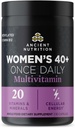 Ancient Nutrition Multivitamin for Women, Ancient Multi Women's 40+ Once Daily Vitamin Supplement, Vitamin B, Vitamin C and Vitamin K2, Folate and Iron Supplement, Supports Bone Health, 30ct