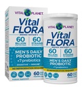 Vital Planet – Vital Flora Probiyotiks for Men, 60 Milyar CFU, 60 Diverse Strains, 7 Organik Prebiyotiks, Men's Daily Raf Stable Probiyotik for Immune Support, Gas Relief, Digestive Health 60 Capsules