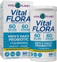 Vital Planet - Vital Flora Probiotics για τους άνδρες, 60 Billion CFU, 60 Diverse Strains, 7 Organic Prebiotics, Ανδρική Καθημερινή Ράφια Σταθερό Προβιοτικό για την Ανοσολογική Υποστήριξη, Αέριο Ανακούφιση, Digestive Health 60 Κάψουλες