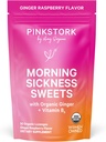 Pink Stork Morning Hastaness Sweets, Organik Raspberry Ginger Candy ile B6, Hareket Hastalığı Desteği, Prenatal Kalpburn - Gecikme Sahipleri - 30 Üste Çıkmalı
