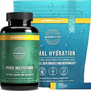 Primal Harvest Multivitamin & Hydration Toz Supplements for Men, Sche