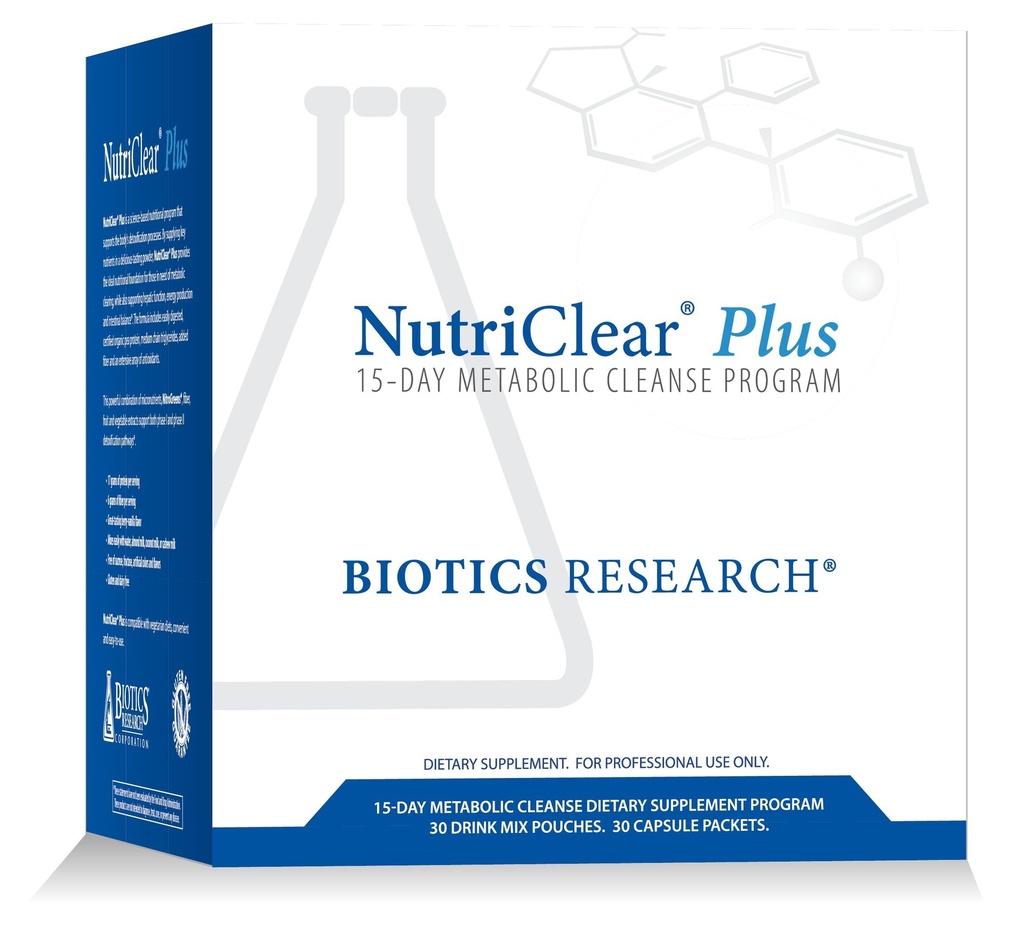 Βιοτική έρευνα NutriClear Plus Detox Πρόγραμμα, βολικό. Ένα πακέτο που σερβίρει. Εύκολο να ακολουθήσετε το πρόγραμμα καθαρισμού του μεταβολισμού. 17 Grams Οργανική Πρωτεΐνη Πρωτεΐνης Πρωτεΐνης, 30 συσκευασίες. Μπουκάλι σείκερ.