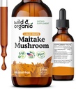 Wild & Organic Maitake Mushroom Drops - Sıvı Mushroom Supplement for Immune Support - Maitake Extract Tincture - Vegan, Sugar & Alkol Özgür - 2 fl oz