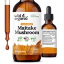Wild & Organic Maitake Mushroom Drops - Sıvı Mushroom Supplement for Immune Support - Maitake Extract Tincture - Vegan, Sugar & Alkol Özgür - 2 fl oz