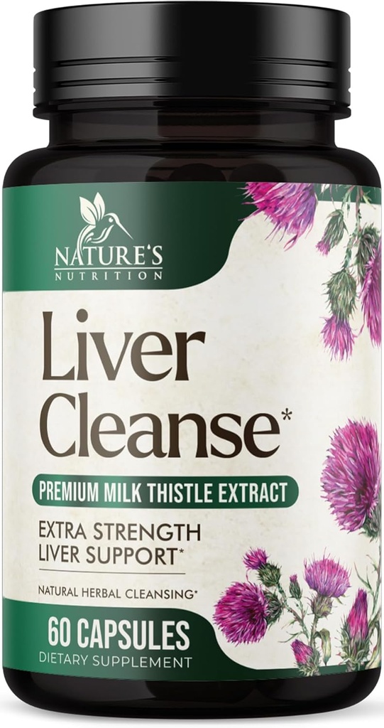 Liver Cleanse Detox & Tamir Formula - 20in-1 Advanced Liver Support Supplement with Silymarin Milk Thistle, Dandelion Root, Artichoke Extract, Turmeric, Choline, & Beetroot - 60 Veggie Capsules