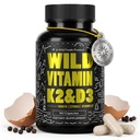 Vahşi Gıdalar 5000iu Vitamin D3 + K2 | (10006 Mk7) Black Pepper Extract, Plant-Based, Non-GMO, Soy & Gluten-Free | Diyetary Supplement | Made in USA | 60 Capsules