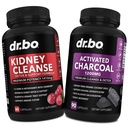 Kidney Cleanse Detox & Aktif Charcoal - Natural Cranberry & Uva Ursi Extract to Support Kidneys, Bladder & Urinary Tract Health - Coconut Charcoal Pills for Stomach Gas & Bloating Support