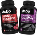Kidney Cleanse Detox & Aktif Charcoal - Natural Cranberry & Uva Ursi Extract to Support Kidneys, Bladder & Urinary Tract Health - Coconut Charcoal Pills for Stomach Gas & Bloating Support