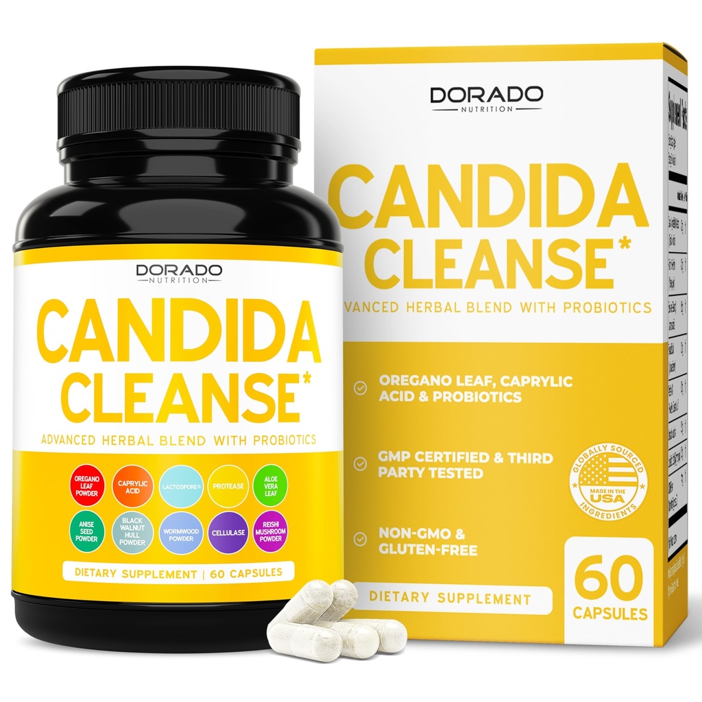 Candida Cleanse Detox (60 Count) Advanced 11-in-1 Formula for Overgrowth treatment with Candida Killer Complex for Men and Women - Third Party Tested - Made in USA