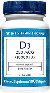 D3 Vitamini - Immune Support & Bone Health - 10.000 IU (100 Softgels)