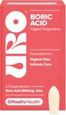 O Positiv URO Boric Acid Vaginal Suppository - Laktik Asit ile, ve Hızlı Yardım ve Vaginal Odor Control - Vegan, Parabens, Dyes ve Fragrances'tan Ücretsiz - 12 Kont (Paket)