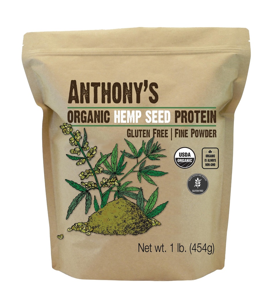 Anthony's Organic Hemp Seed protein Toz, 1 lb, Cold Pressed, Gluten Free, Non GMO, Fine Toz