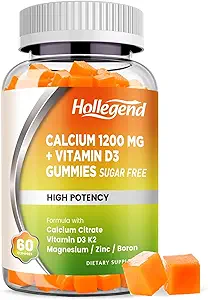 B3 Gummies Vitamin D3 Gummies ile 15 mg, Magnezyum çinko K2 Boron, Bone Health, Sugar Free, 60 Count