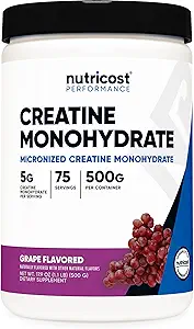 Nutricost Kretine Monohidrat Toz (Grape, 500 Gram) - Mikronized Kreat Kreni Tamam - Vegan, Non-GMO, Gluten Free