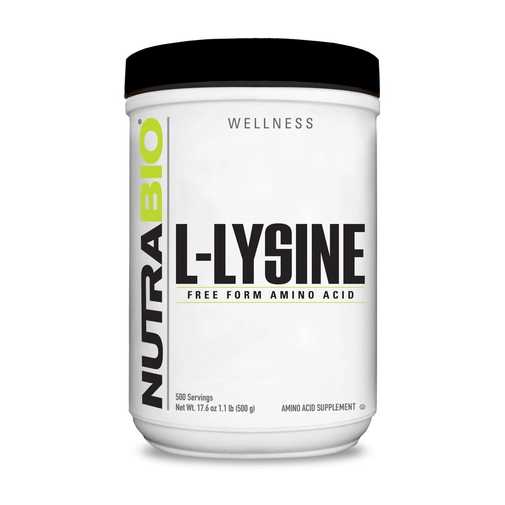 NutraBio L-Lysine Toz 500g - Protein Metabolism, Collagen Support, & Immune Health - Pure, Unflavored, Non-GMO, Vegan- 500 Hizmetler