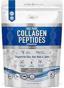 Akıllı Sağlık Collagen The Toz, 45 Hizmet, Hydrolyzed Collagen, Tip I & III, Grass Fed, Unflavored, Gluten Free, Keto/Paleo, 10g Services, 15.9 Oz, Skin Support, Saç, Nail, Ortaklar