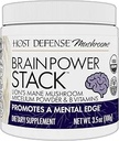 Host Defense BrainPower Stack Powder - Στοχευμένη υποστήριξη του εγκεφάλου συμπλήρωμα - σκόνη Mushroom συμπλήρωμα με το Lion's Mane, Niacin (B3) & βιταμίνη B12 - Herbal Brain Support - 100g (66 Servings)*