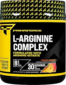 Primaforce L-Arginine Complex Powder (30 Servings Per Bottle | Peach Mango) Powerful Protein Building Supplement for Maximum Gains