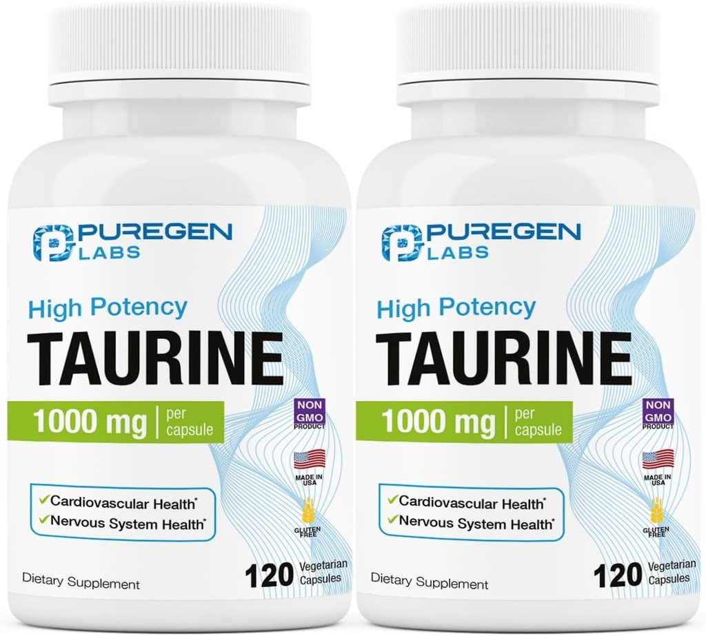 Safgen Laboratuvarları Taurine 1000 mg [High Potency] Total 240 Veg Capsules | No Harmful Words | Non-GMO, NO Gluten ve Dairy, Supports Heart Health and Muscle Recovery | Made in USA