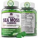 Sea Moss Gummies - Ιρλανδική Θάλασσα Moss Gummies για ενήλικες & παιδιά - Advanced Superfood Seamoss συμπλήρωμα με Βιολογικό Bladderwrack & Burdock Root Extract, ACV για την καθημερινή ανοσοποίηση, Gut Cleanse, Vegan, 60 Counts