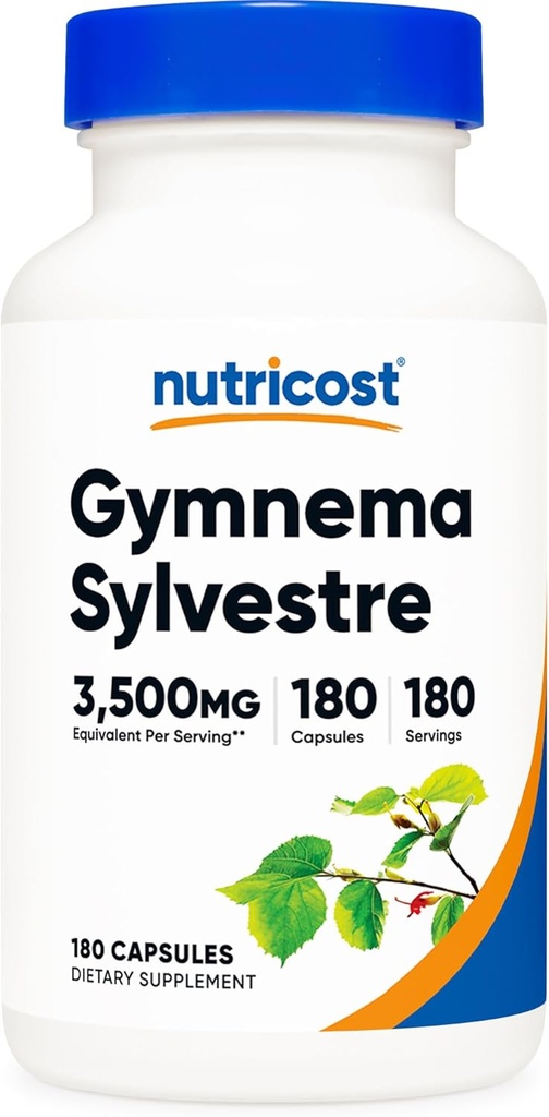 Nutricost Gymnema Sylvestre 3,500 mg (20:1 Ekstraksiyon) 175 mg, 180 Capsules - Non-GMO, Gluten Free ve Vegetarian Friendly