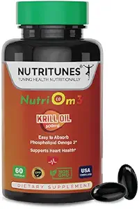 Omega 3 Krll Oil με Ασταξανθίνη–500 mg ελαίου κριλ Ανταρκτικής, Easy Absorb EPA & DHA για την υγεία της καρδιάς – Μη GMO, αλλεργιογόνο, GMP-Certified – 60 Softgels