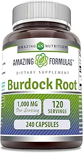 Amazing Formulas Burdock Root Supplement | hizmet başına 1000 Mg | 240 Capsules | Non-GMO | Gluten-Free | Made in USA