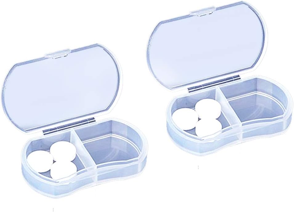 2 Üretilen Pill Case Organizer, Daily AM & PM Containers, Tıp Sahibi, İlaçlar için ideal, Vitamin, Tamam, Seyahat için Mükemmel, Purse (Beyaz)
