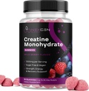 Sugar Free Kretine Monohidrat Gummies - Vegant Kreat Kadınlar ve Erkekler için 3 Kretine Chews Destekleri Enerji ve Kurtarma - Gluten Free & Non-GMO - Wild Berry Flavor 90cties