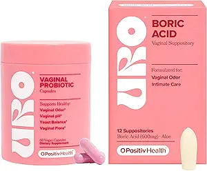 O Positiv URO Vaginal Probiotic and URO Boric Acid Vaginal Suppository Bundle