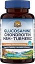 Vitalitown Glucosamine Chondroitin MSM, Turmeric, Collagen, Hyaluronic Acid, Boswellia, Quercetin, 11-in-1 Formula, Glucosamine Sulfate 1500 mg, No Shellfish, Flexability & Comfort, 180 Caps