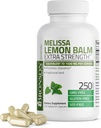 Bronson Melissa Lemon Balm Επιπλέον δύναμη, μη ΓΤΟ, 250 κάψουλες χορτοφάγων