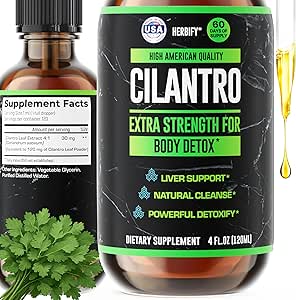 HERBIFY Cilantro Tincture - Herbal Cilantro Supplement for Detox - Rich Source of Antioksis - Supports Heart and Body Cleanse - Made in USA - Cilantro Extract 4 Fl Oz