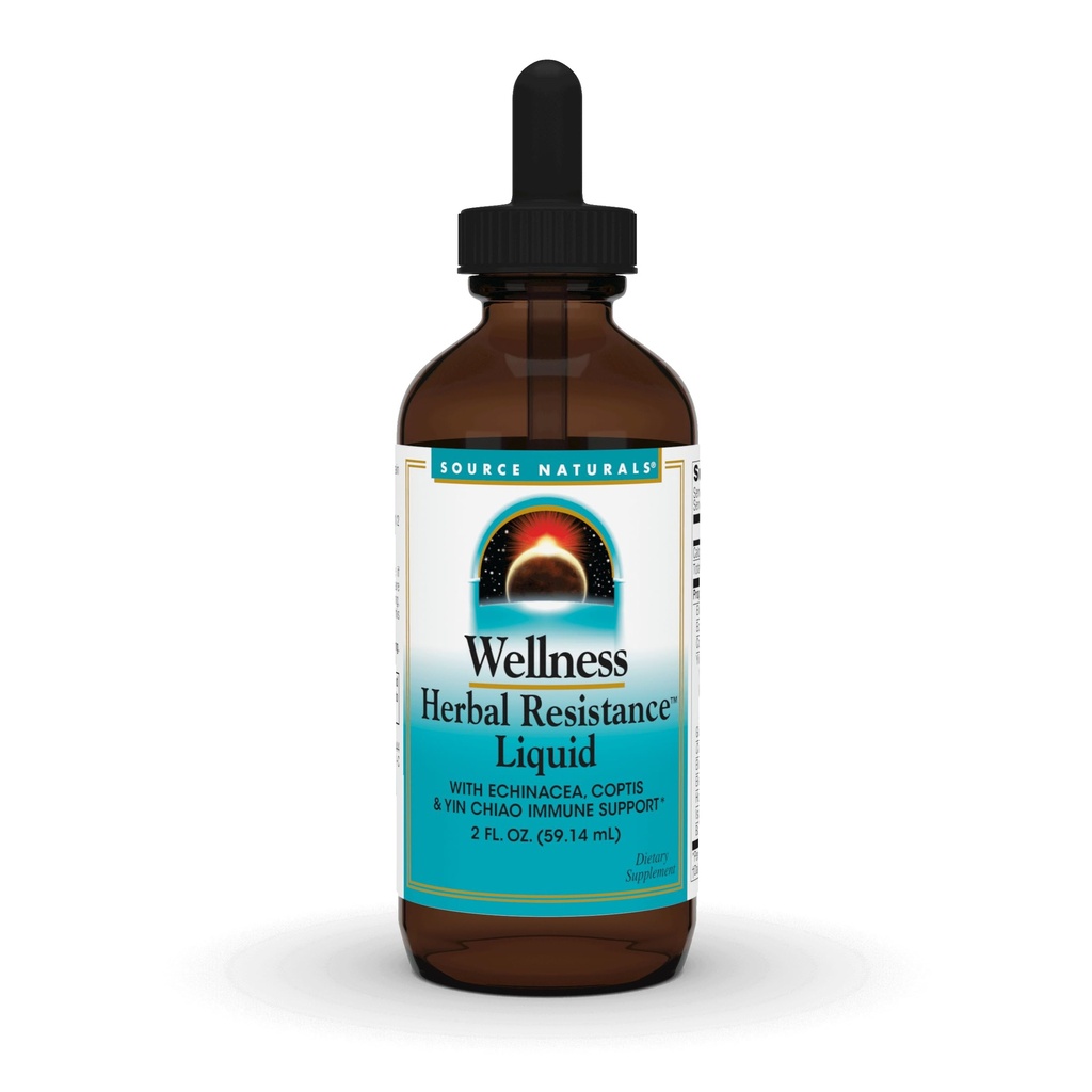 Source Naturals Wellness Herbal Direnişi Sıvı - Echinacea, Coptis ve Yin Chiao, Immune Support* - 2 Akışkan oz
