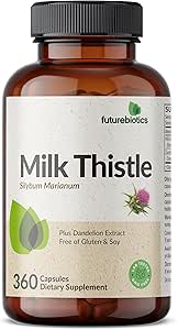 Futurebiotics Milk Thistle Silymarin Marianum & Dandelion Υποστήριξη για την υγεία του ήπατος, Αντιοξειδωτική Υποστήριξη, Detox, 360 κάψουλες