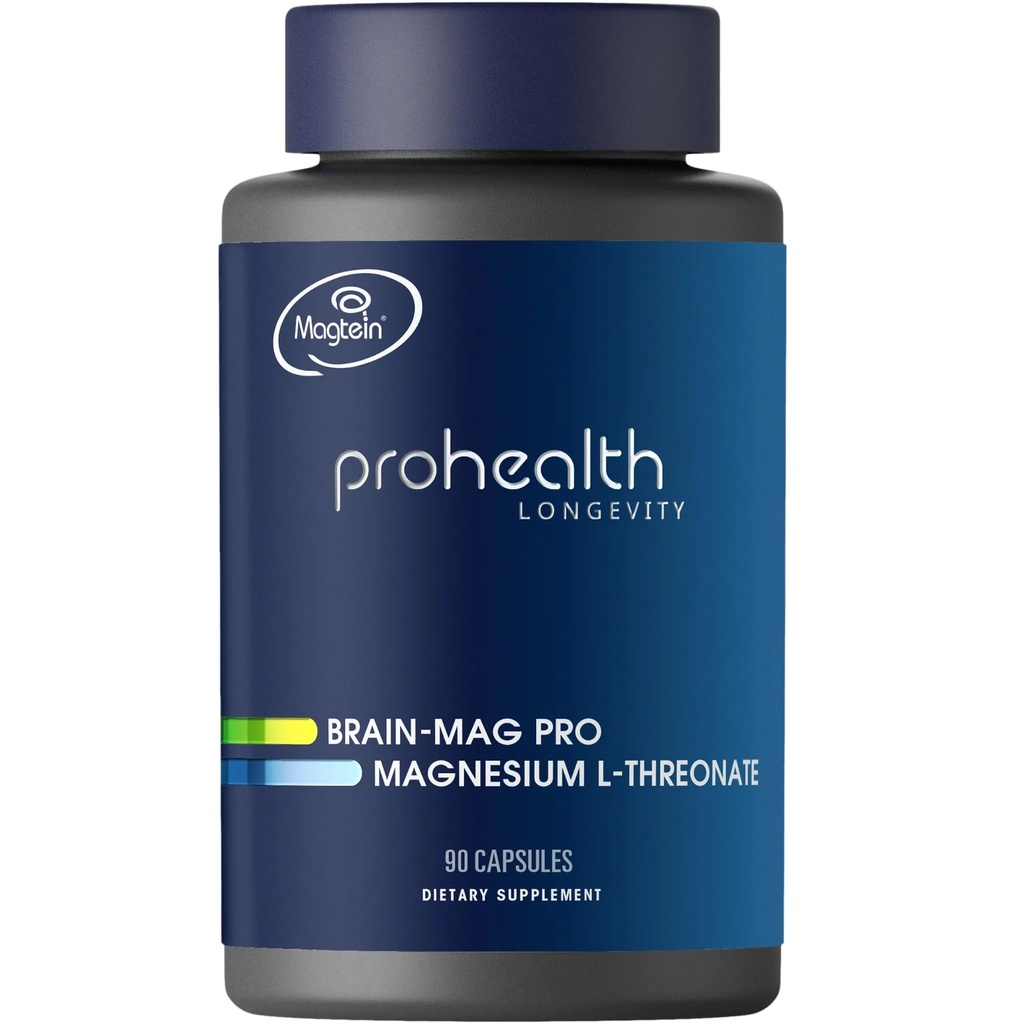 Magnesium L-Threonate Supplement (Magtein), 90 Capsules | Clinically Supported for Brain Health | Optimize Learning, Memory & Focus | 3rd Party Tested