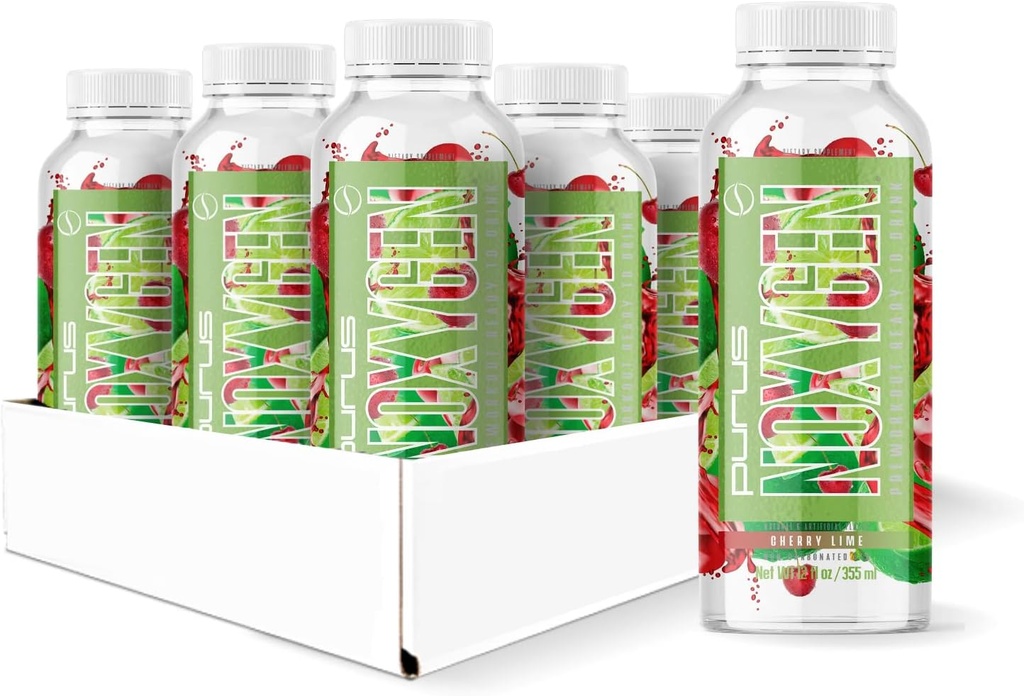 Purus Laboratuvarları NOXygen içmeye Hazır (RTD) Pre-Workout | Pump, Energy, & Performance | 0 Sugars | 200 mg Caffeine | 12 Paket (Cherry Lime)