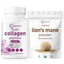 Mikro Malzemeler Multi Collagen Kompleksi & Lions Mane Mushroom Supplement Toz Paket 2 Pack | Grass-Fed Collagen, | Natural Superfood for Brain, Energy, & Immune Health