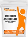 BulkSupplements.comuba Ascorbate Toz - Vitamin C ile Buffered Vitamin C, Kalsiyum Tamamı - Gluten Free, 1g per Service, 500g (1.1 lbs) (Paket 1)