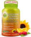 Liposomal Vitamin C Liquid Gel Capsules - 1100mg - Made with Organic Acerola Cherries, High Potency Vitamin C Liposomal Immune Support Supplement with Enhanced Absorption & Bioavailability - 120 count