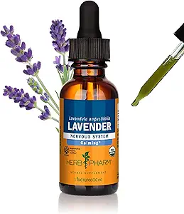 Herbm Pharm, Calming Nervous System Support için Organik Lavender Çiçek Sıvısı Onayladı, 1 Fl Oz