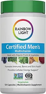 Erkekler için Rainbow Light Multivitamin, C, D & çinko, Probiyotikler, Erkeklerin Multivitamin Yüksek Potency Immune, Heart, & Liver Support, Non-GMO, Vegetarian, 120 Tabletler,