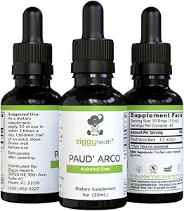 PAU D’arco Extract - Organic Liquid Tincture Drops - Alcohol-Free - for Immune Support & Gut Health, Herbal Supplement Drops, Vegan, 1oz by Ziggy Health