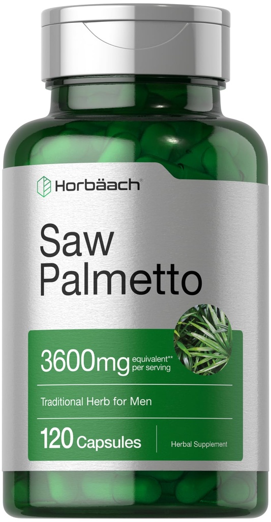 Horbäach Saw Palmetto Extract | 120 Capsules | Non-GMO ve Gluten Free Formula | From Saw Palmetto