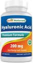 En İyi Doğallar Hyaluronik Asit 200 mg 120 Tabletler (Non-GMO, Gluten Free) - Genç Sağlıklı Cilt ve Sağlıklı Ortak Fonksiyonlar (120 Kont)