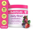 Belli Welli Fiber συμπλήρωμα για γυναίκες & άνδρες – Premium καθημερινή σκόνη ινών από οργανική ακακία με προσθήκη κολλαγόνου, ηλεκτρολυτών & προβιοτικών – Δεν Bloat, δυσκοιλιότητα & υποστήριξη της υγείας των ούρων (Άγριο μούρο)
