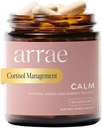 Arrae Calm Cortisol Manager - 60 Thress & Panic Relief Κάψουλες - Mood Support Supplement w/L-Theanine, Inositol, Passionflower, & Magnesium to Help You Feel Zen
